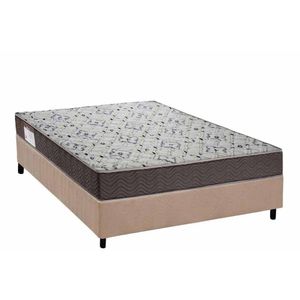 Conjunto Box Viúva: Colchão Anatômico Ortobom D45 Iso 150 Mega Firme + Base Crc Suede Clean (128x188)