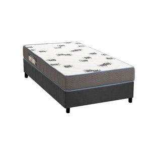 Conjunto Box Solteiro: Colchão Espuma Ortobom D33 Light Saúde + Base Crc Suede Gray (88x188)