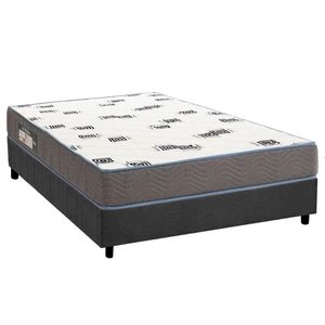 Conjunto Box Viúva: Colchão Espuma Ortobom D33 Light Saúde + Base Crc Suede Gray (128x188)