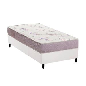 Conjunto Box Solteiro: Colchão Espuma Ortobom D20 Physical Resistente + Base Crc Courano White (88x188)