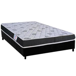 Conjunto Box Viúva: Colchão Espuma Orthoflex D20 Comfortpedic + Base Crc Suede Black (128x188)