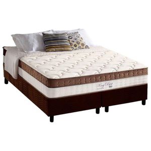 Conjunto Box Queen: Colchão Molas Ensacadas King Best Brown + Base Crc Suede Brown (158x198)