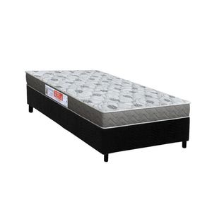 Conjunto Box Solteiro: Colchão Espuma Orthoflex D45 Comfortpedic + Base Crc Suede Black (88x188)