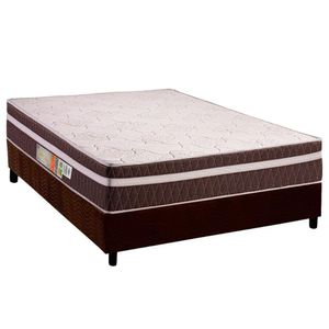 Conjunto Box Viúva: Colchão Anatômico Polar D28 Orthoface Vip Brown + Base Crc Suede Brown (128x188)