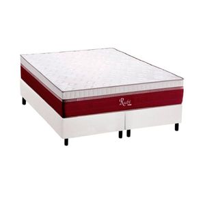Conjunto Box Queen: Colchão Molas Polar Ensacadas Rubi + Base Crc Courano White (158x198)