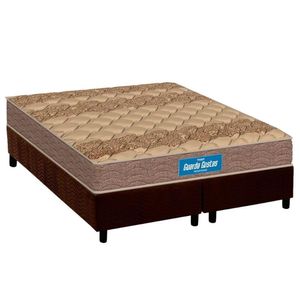 Conjunto Box Queen: Colchão Espuma Probel D33 Firmepedic Guarda Costas Próintense Brown + Base Crc Suede Brown (158x198)
