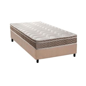 Conjunto Box Solteiro: Colchão Anatômico Paropas D33 Confort Ultra Firme + Base Crc Suede Clean (88x188)