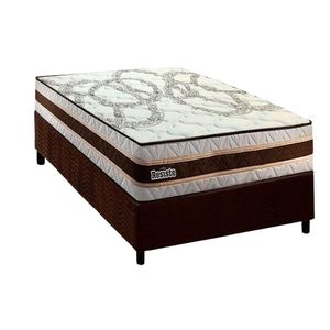 Conjunto Box Solteiro: Colchão Anatômico Paropas Resiste Double Face Ag D45 + Base Crc Suede Brown (88x188)