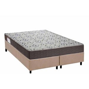 Conjunto Box Queen: Colchão Espuma Ortobom D45 Iso 150 Mega Firme + Base Crc Suede Clean (158x198)