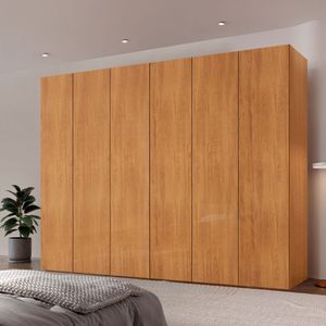 Guarda Roupa Casal Coliseu MDF 6 Portas e 6 Gavetas Moderna Mobília Naturalle