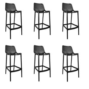 Cadeira Banqueta Alta Plastico Com Encosto Oficial Safira Kit 6 Cadeiras Banqueta Alta Plastico Encosto Oficial Safira