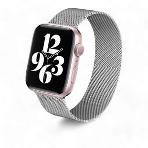 Relógio Smartwatch W34s Rosê Gold Pulseira De Aço Prateada