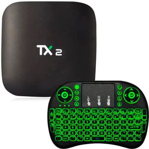 Tv Box Android Tanix Tx2 + Teclado Usb Sem Fio Com Touchpad