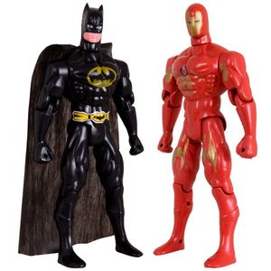 Kit Dupla De Heróis Homem De Ferro Batmam Traje Articuláveis