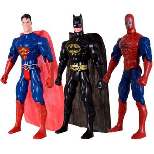 Kit Trio Brinquedos De Batmam Homem Aranha Super Homem 29cm