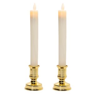 Kit 4 Castiçal Com Vela Elétrica 25cm Decoração Natalina