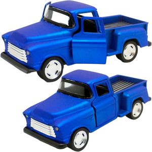 Carro Caminhonete Miniatura Azul Metal Colecionável Fricção