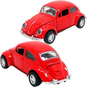 Carrinho Miniatura Fusca Vermelho Metal Colecionável Fricção