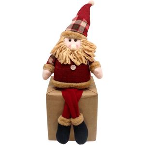 Decoração Boneco Natalino Papai Noel Com Pernas Moles 60cm