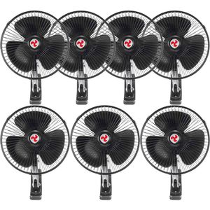 Kit 7 Mini Ventilador Veicular Carro Ônibus Caminhão De 20cm