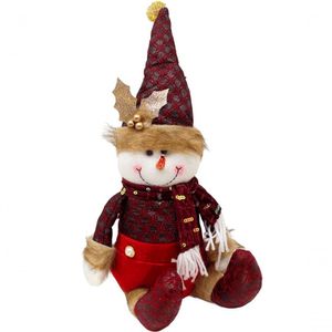 Decoração Boneco Neve Sentado Enfeite Tecido Natalino 40cm