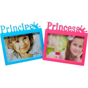 Dupla Porta Retrato Infantil Mural Príncipe Princesa 20x15cm
