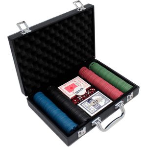 Maleta De Poker Preto Com 280 Fichas Numeradas Carta Baralho