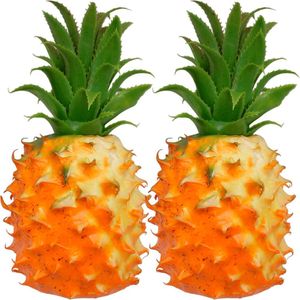 Kit 3 Abacaxi Tropical Isopor Enfeite Fruta Artificial 23cm