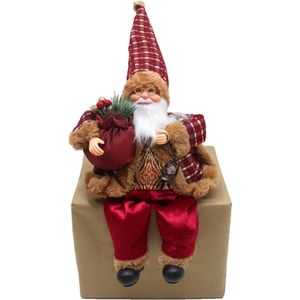 Boneco Decoração Natal Papai Noel Sentado Pernas Moles 45cm