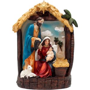 Presépio Sagrada Família Nascimento Jesus Manjedoura De 20cm