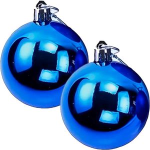 Kit 24 Bolas Azul Lisa Decoração Natalino árvore Natal 60mm