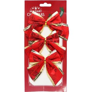 Kit 36 Enfeite Laços Natalino Vermelho árvore Natal De 10cm