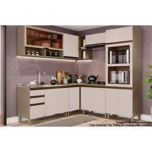 Cozinha Completa 9 Peças Connect 3 Aéreos 3 Balcões 1 Paneleiro 2 Complementos C6p01 Duna Cristal