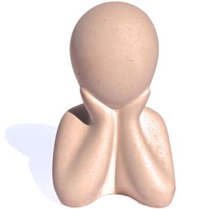 Estátua Decorativa Família Filho(a) 6cm Em Cimento Artesanal Palha