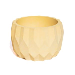 Vaso Decorativo Losangos 7,5cm Cimento Artesanal Sala E Cozinha Amarelo