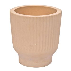 Vaso Decorativo Garrafa Invertida Listras 9,5cm Cimento Artesanal Palha