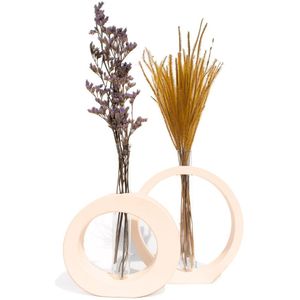 Vaso Decorativo Redondo 2 Peças Conjunto Decoração Sala E Casa Palha