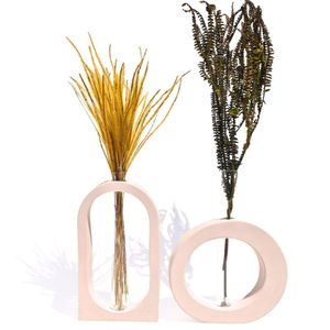 Vaso Decorativo Redondo E Janela 2 Peças Conjunto Decoração Sala E Casa Palha