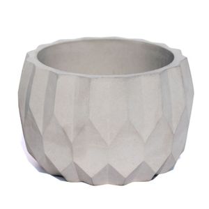Vaso Decorativo Losangos 9,5cm Cimento Artesanal Sala E Cozinha Cinza