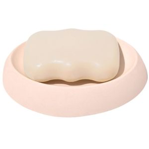 Saboneteira Porta Sabonete Banheiro Oval Luxo 12,5cm Em Cimento Palha