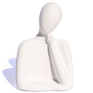 Estátua Decorativa Família Mãe 8cm Em Cimento Artesanal Branco