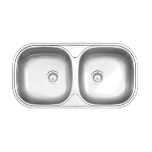 Cuba De Embutir-sobrepor Tramontina Isis 2c 34 Bs Em Aço Inox Acetinado 78x40 Cm
