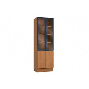 Módulos De Cozinha Ciela Cristaleira Ciela R631 Com 4 Portas 2 Com Vidro 70x220cm Canela Azul