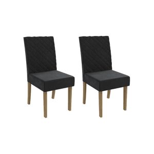 Cadeira De Cozinha 2cad133 Kit 2 Un Canela Suede Preto