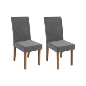 Cadeira De Cozinha 2cad131ng Kit 2 Un Canela Bouclê Cinza