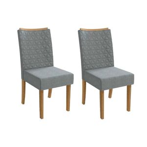 Cadeira De Cozinha 2cad129 Kit 2 Un Canela Bouclê Cinza