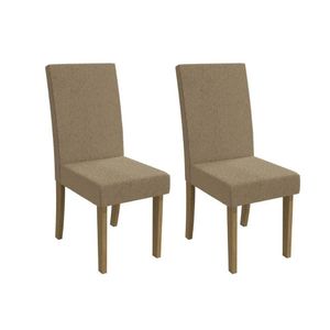 Cadeira De Cozinha 2cad131 Kit 2 Un Canela Bouclê Bege