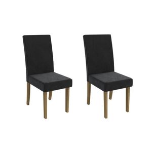Cadeira De Cozinha 2cad131 Kit 2 Un Canela Suede Preto