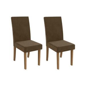 Cadeira De Cozinha 2cad131ng Kit 2 Un Canela Suede Marrom