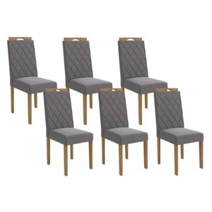 Cadeira De Cozinha 2cad152ea Kit 6 Un Eucalipto Suede Cinza Titanio A050